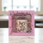 butterfly mug gift set beautiful life ceramic mug with spoon by Glamour Ceylon