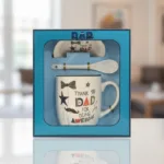 dad coffee mug gift set with thank you dad message and ceramic spoon by Glamour Ceylon