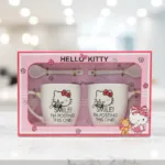 hello kitty mug gift set smile im posting this one ceramic mugs with spoons by Glamour Ceylon