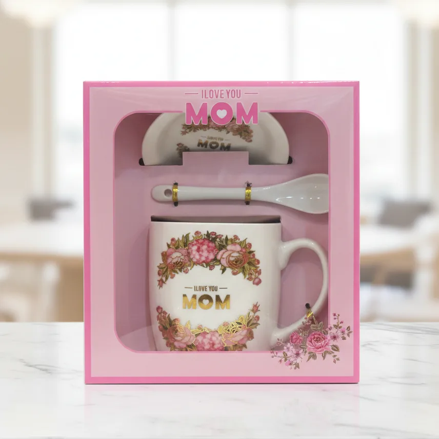mom-mug-gift-set-i-love-you-mom-glamour-ceylon mom mug gift set i love you mom ceramic mug with spoon by Glamour Ceylon